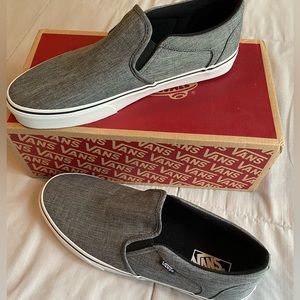 Vans Asher Slip-Ons. Mens size 10.5 NWT in box